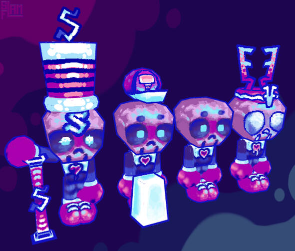 Model Showcase A screenshot of the slammling models.