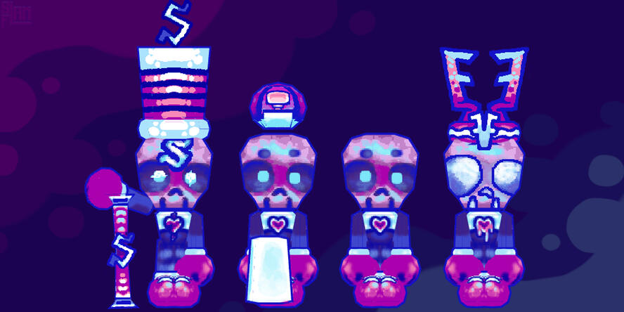 Character Showcase A screenshot of the slammling models.